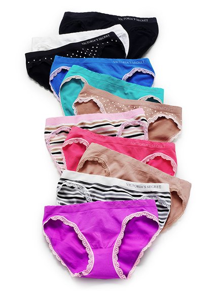 全新 victoria's secret 維多利亞的秘密 彈性粉紅條紋三角褲 S size
