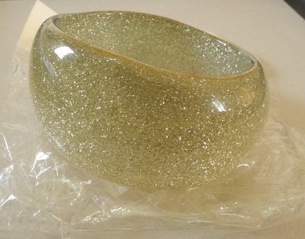 水晶銀寬版手環