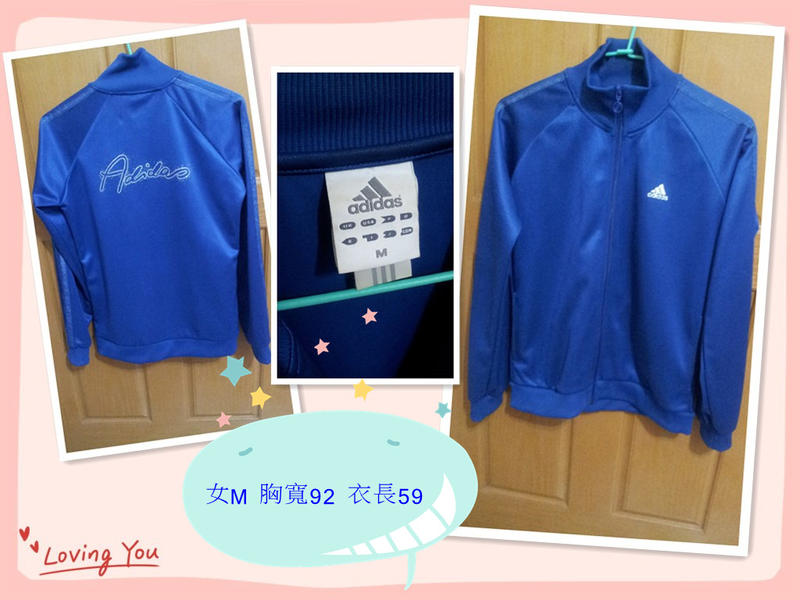 adidas深藍運動外套(女M)