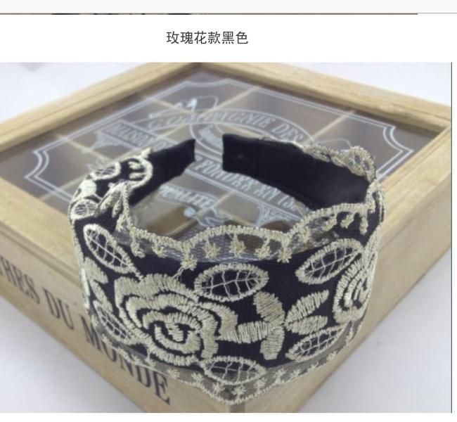 韓版蕾絲復古寬邊髮箍