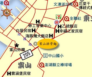 案山排骨麵位置示意圖