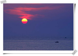 池西岩瀑的夕陽
