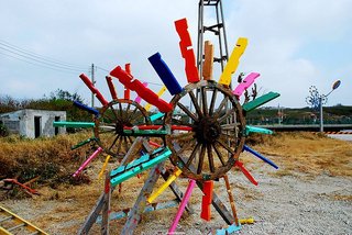 牛車輪雙輪轉動可惜沒牛